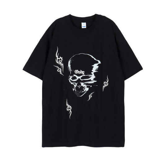 Dark Skull Printed Short-sleeved T-shirt For Men